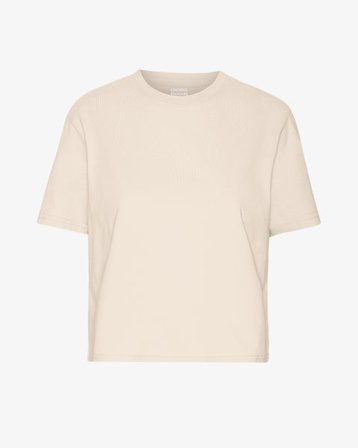 Organic Boxy Crop Tee - Ivory White - Female - S
