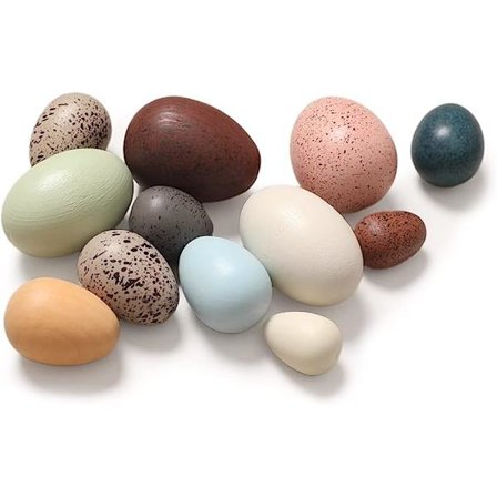 Trefle Egg i tre - Leketøy i tre for barn, falske påskeegg med flekker, DIY-kunst for