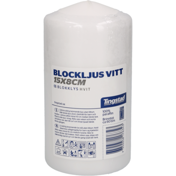 KUBBELYS HVIT 15X8CM 60 TIMER