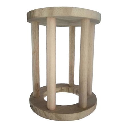 Høyforingsautomat Naturlig Tre Krybbe Gress Rack Matdispenser for Små Dyr