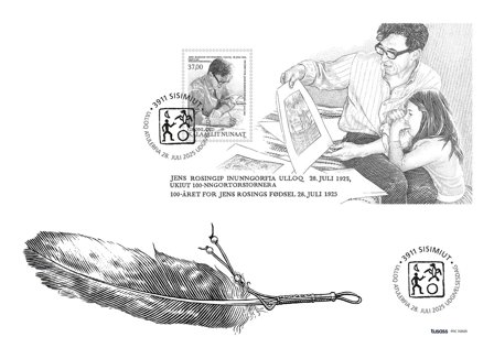 Grønland - Jens Rosing - Førstedagskuvert med miniark