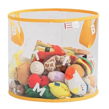 Bærbar PVC tykk leketøy oppbevaringskurv kjæledyr rekvisita oppbevaringspose snacks-diverse kurv med forsterket håndtak, 35x30cm (FMY)