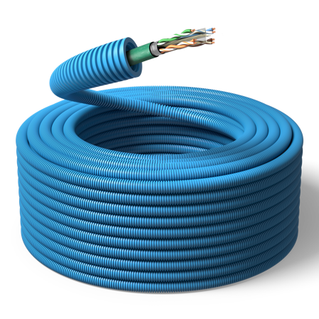 PM FLEX Kat 6 Multimediakabel forhåndslagt, 100 m 1 x F/UTP6, ytre Ø 16 mm, Stikkontakter & kabler