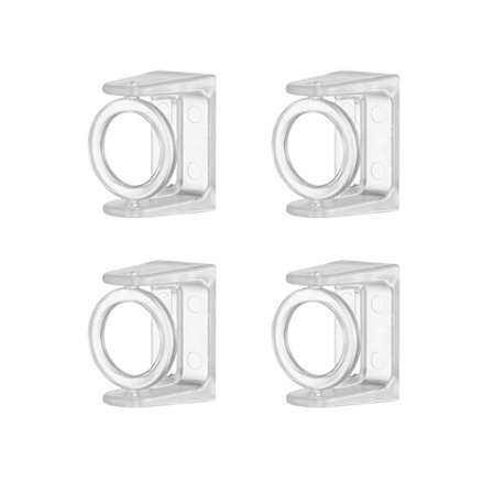 4 stk. Gardinstangs-kroge Holder Punch-fri Selvklæbende Tøjstangsbeslag Klemme Bruseforhæng Ha