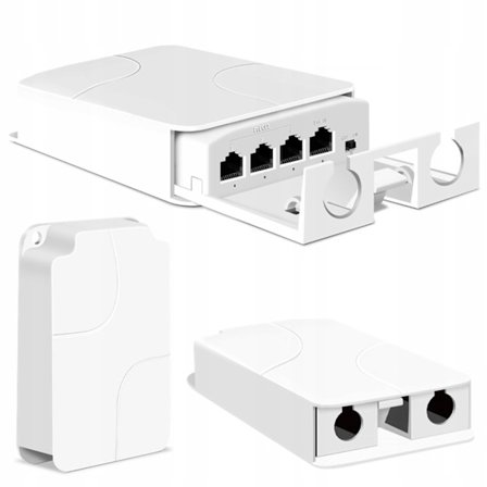 PoE Repeater 1x Ind 3x Ud – IP55 Vandtaet | 10/100 Mbps | 30W | IEEE802.3af/at | Forlaenger PoE-Netvaerk