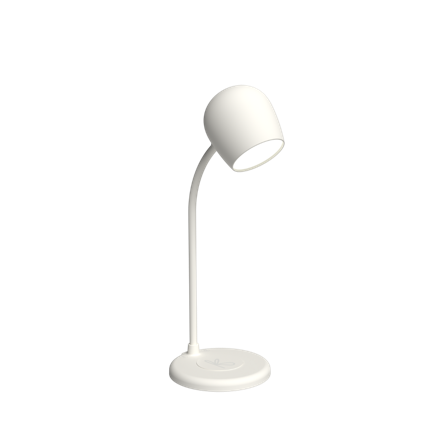 Kreafunk Ellie - Soft White, Lampe med Bluetooth Højttaler, Opladningsbase, Indbygget Mikrofon Trådløs Bluetooth-Højtaler Høretelefoner