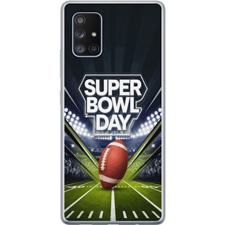 Yhteensopiva Puhelinkuori Samsung Galaxy A71 5G Super Bowl Day juliste, jossa amerikkalainen jalkapallo valaistuksella varustetulla areenalla dramaatt