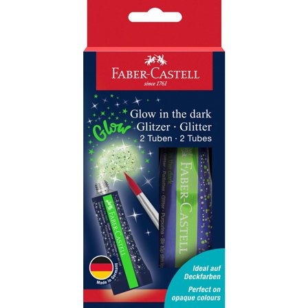 FABER-CASTELL Glitterfärg Glow inthe dark 2x12ml - Lyreco - Skola och förskola - Pennor och tillbehör - Fiberpennor - Special