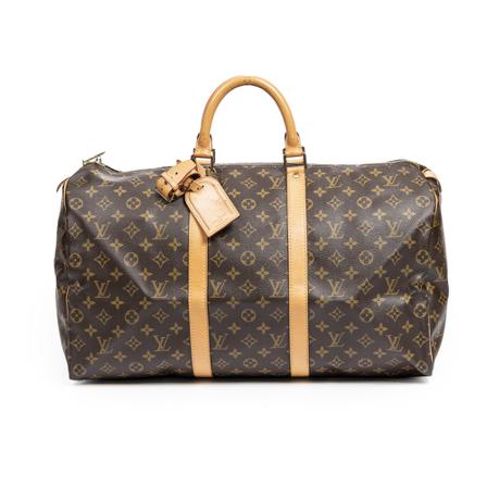 Louis Vuitton Vintage, Keepall 50 Bruin, Dames, Maat:ONE Size,brass