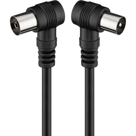 Vinklad antennkabel (<70 dB), dubbelskärmad