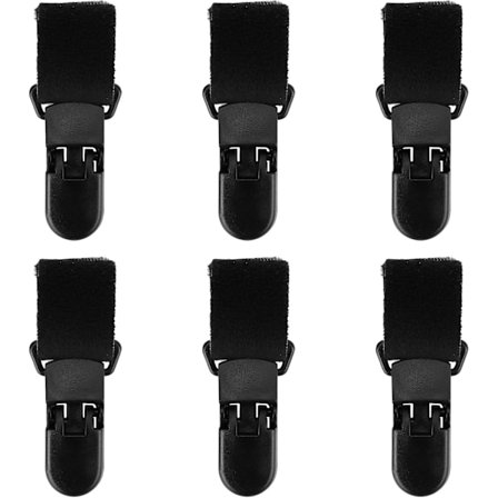 6-pack Trädgårdsflaggklämmor mot vind, plaststopphållare för gårdsflaggstång, svart