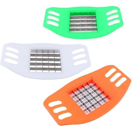 3 stk. Pommes Frites Kartoffelchips Skærer, Grøntsags- og Frugt Skærer, Køkken Gadgets, ABS og Rustfrit Stål Materiale, tilfældig Farve