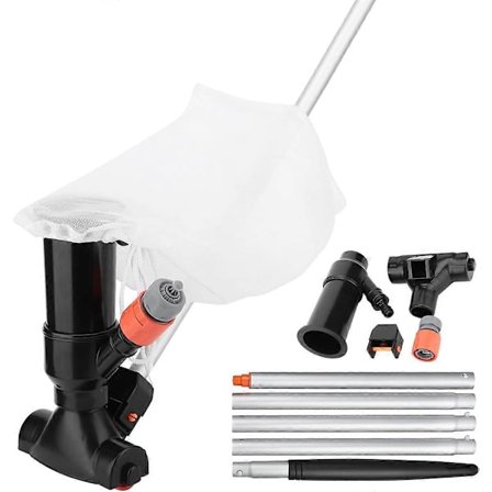 Pooldammsugare, Pool Jet-dammsugare med 5 sektioner Stång & Lövpåse, Port