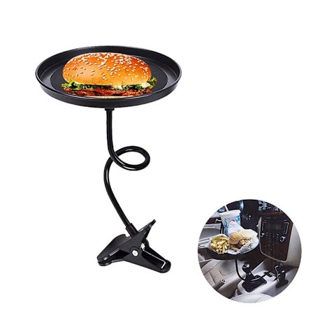 Bilbakke Bord Drikkeholder Sammenklappelig Justerbar Med Klemme Telefonholder Beslag Bil Madbord Til Kop Drikkevare Flaske Drejelig - 