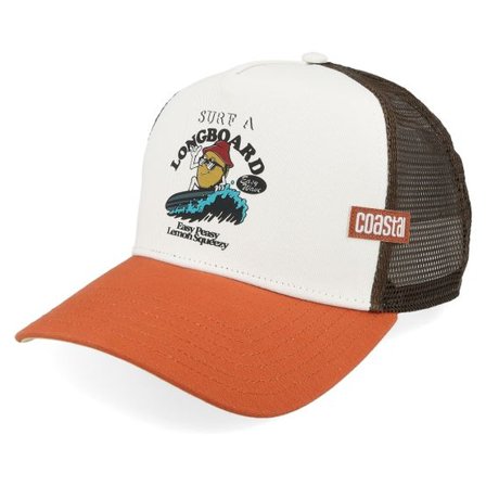 Coastal - Vit trucker Keps - Hft Easy Lemon White/Rust/Brown A-Frame Trucker @ Hatstore