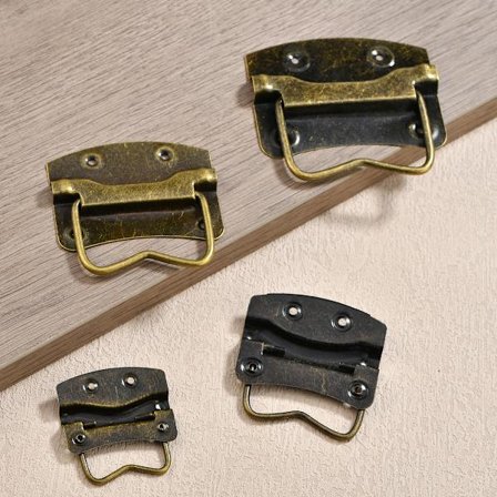 Set med 4 antikke sammenleggbare håndtak for kister, 76 x 73 mm, kasser,