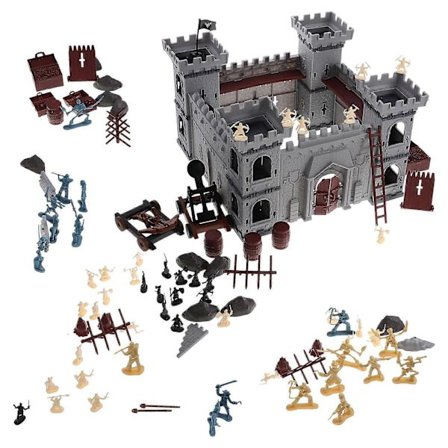 Piratleke Piratborg Modell Sandbordstilbehør for Leker Plast Assortert Farge for Montering 1 Sett[D]