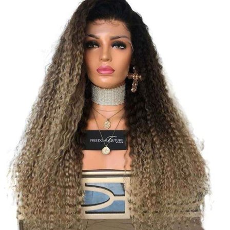 TG Kvinders Paryk Langt Krøllet Hår Majsruller Fluffy Brun Lille Rulle Mellemlange Hovedbeklædninger W271