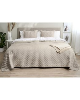 Sengeteppe ensfarget Lin