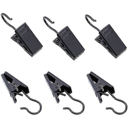 Sæt med 100 hvide gardinklips i rustfrit stål til boligindretning, foto JFL