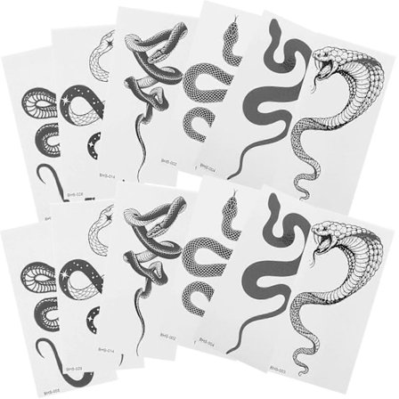 12 st Zoa Personliga Tribal Serpent Punk Orm Kvinnor Falsk Orm Tatuering