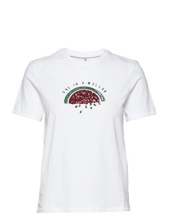 Onlkita Reg S/S Fruity Top Box Jrs White ONLY