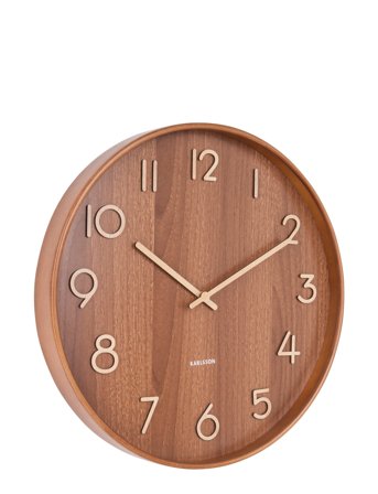 Wall Clock Pure Medium Dark Basswood Brown KARLSSON