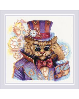 Stickpackung Bild Katze mit hohem Hut