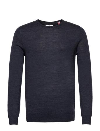 Johs Merino Crew Neck Knit Blue Kronstadt