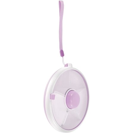 Snack-spinner til børn med 5 rum, bærbar frugtbakke, genanvendelig madbeholder til skole, slik, nødder, dessert, lilla, 18x4,5 cm