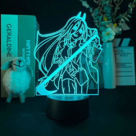 Japansk Anime LED Lys Kædesavmand til Soveværelses Dekoration Natlys Fødselsdag Børnegave Sød Værelses Dekoration Bord 3D Illusion Lampe