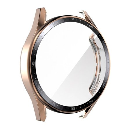 ENKAY Huawei Watch GT 3 (46mm) electroplated scale cover + tempered glass - Rose Gold
