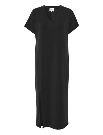 Ellemw V-Neck Long Dress Black My Essential Wardrobe