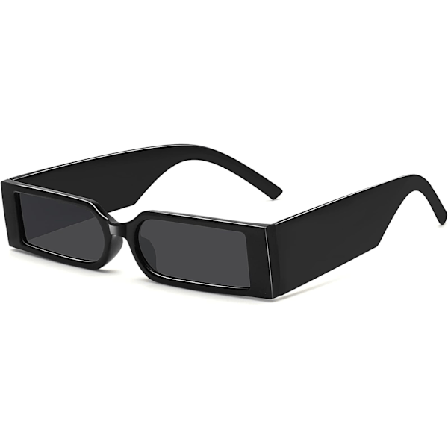 Retro 90-talls rektangulære solbriller for kvinner og menn, trendy små nude-inspirerte smale briller