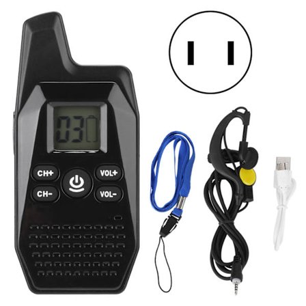V10 Bärbar Mini Radio USB Snabbladdning Walkie-Talkie med LED-skärm 100-240VUS