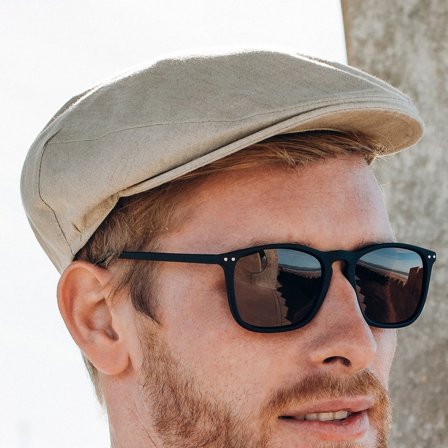 Lory Beige Platte Pet voor mannen - Platte petten