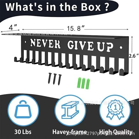 Medaljehenger i metall, ett stykke, Never Give Up