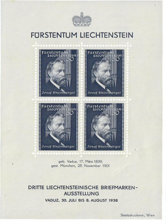 Liechtenstein 1938 - MICHEL BL-3 - Ubrugt