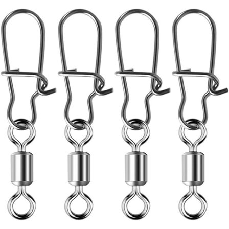 40 Stykker Fiskesvirvler Rustfritt Stål Fiskesvirvler Snap Kobling for Saltvannsfiske Ferskvannsfiske