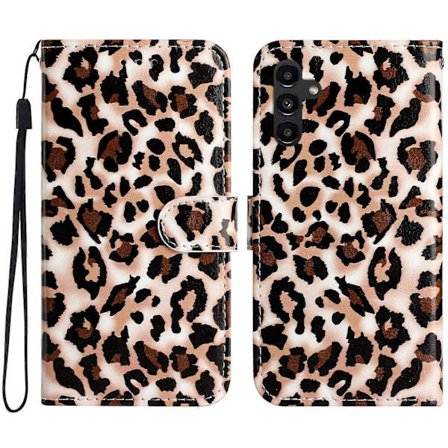 Til Samsung Galaxy A56 5G Wallet Telefon Cover Trykt Mønster Design Læder Telefon Cover (Multi-Color, Leopard)