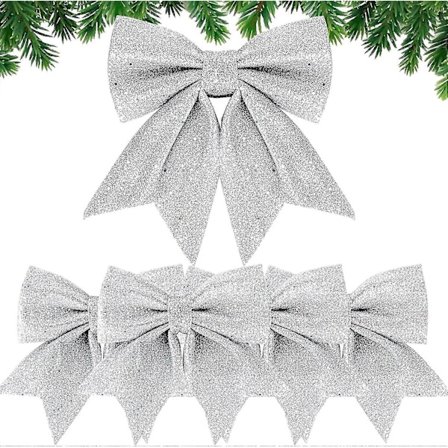 5 stk. Julebåndsløyfe 24 cm Stor Størrelse Julebåndsløyfer Båndsløyfer Ornamenter Juledekorasjon For Juletrær Gaveinnpakning Jul Tr