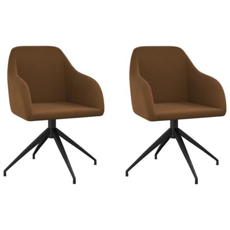 Vidaxl Matstolar 2 St Brun Sammet Brun