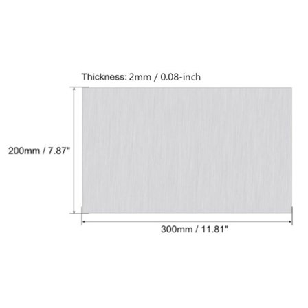 1 stk rektangulær 7075 aluminiumsplate