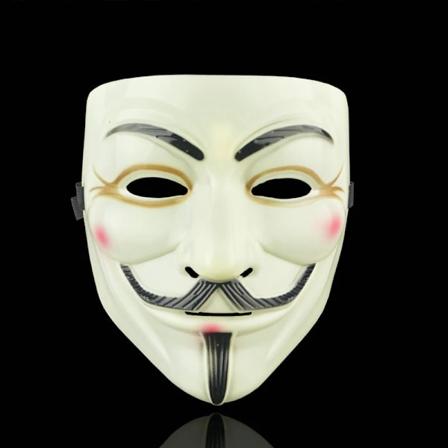 1 stk. Halloween masker V for Vendetta maske Anonymous Guy Fawkes Halloween fest gave til voksne børn film tema maske cosplay kostume Light yellow 