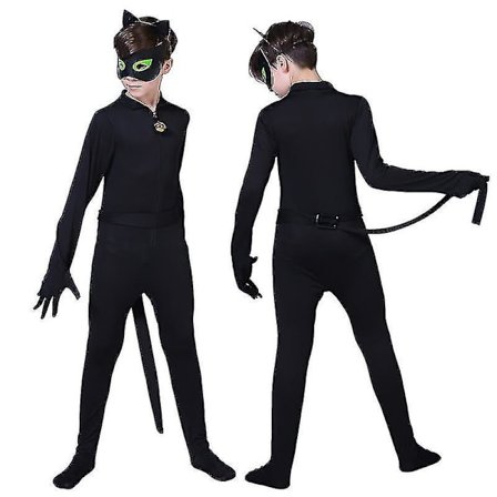 Cosplay Cat Noir Barn Bodysuit Black Cat Halloween Set Kids Dance Show Ladybug høj kvalitet