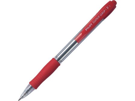 Pilot Kulpenna, Super Grip, tunn spets på 0,7 mm, röd - Lyreco - Kontorsmaterial > Pennor > Kulpennor