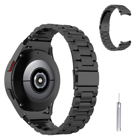 Klockarmband i rostfritt stål med 3 pärlor för Samsung Galaxy Watch 4 - Svart