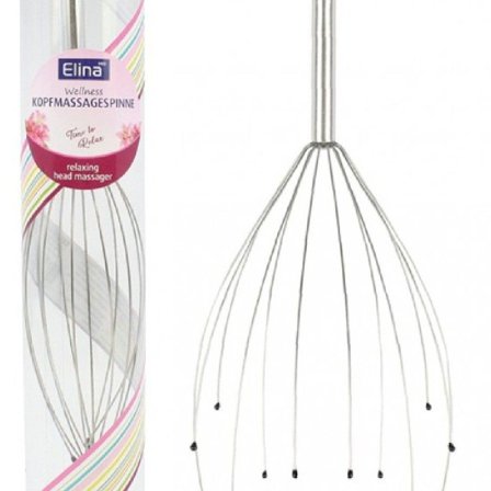 Elina massage spindelhuvudskrapare massager metall för huvudet 23cm med noppar KLB