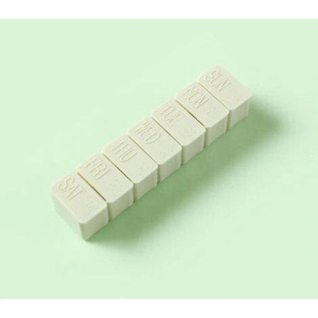 St Veckovis Pillerorganisatör, 7 Dagars Portabel Pillerask, Förvaring av 7 Piller Per Vecka (Ljusgrå)