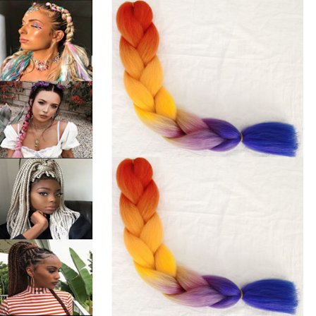 To-delt jakkesæt fletning hår, Jumbo fletning hår stykker, Extens